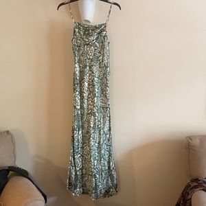 Green floral print dress